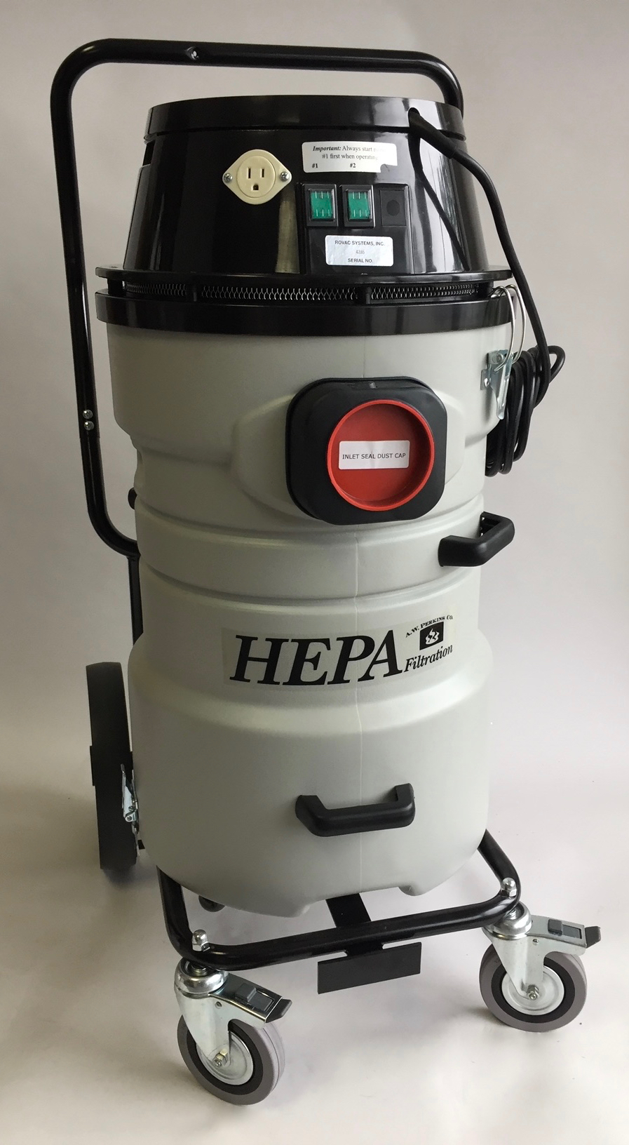 8503-2 **SPECIAL DEAL** 2 Motor ROVAC® 20 gal. Removable Drum trolley